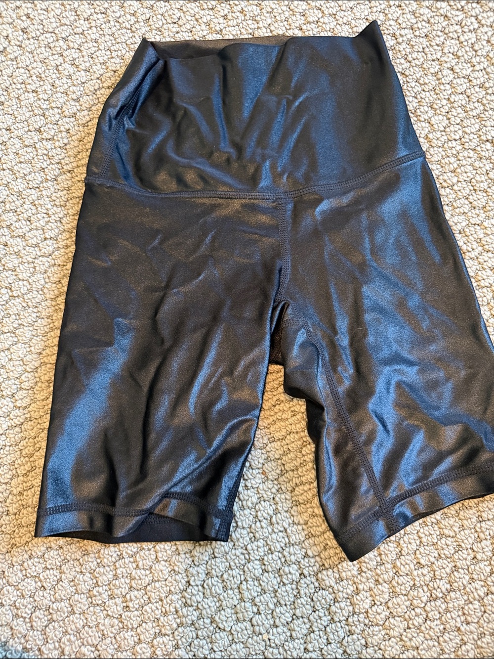 DYI Women’s Black High Shine High Waist Athletic Shorts, XS